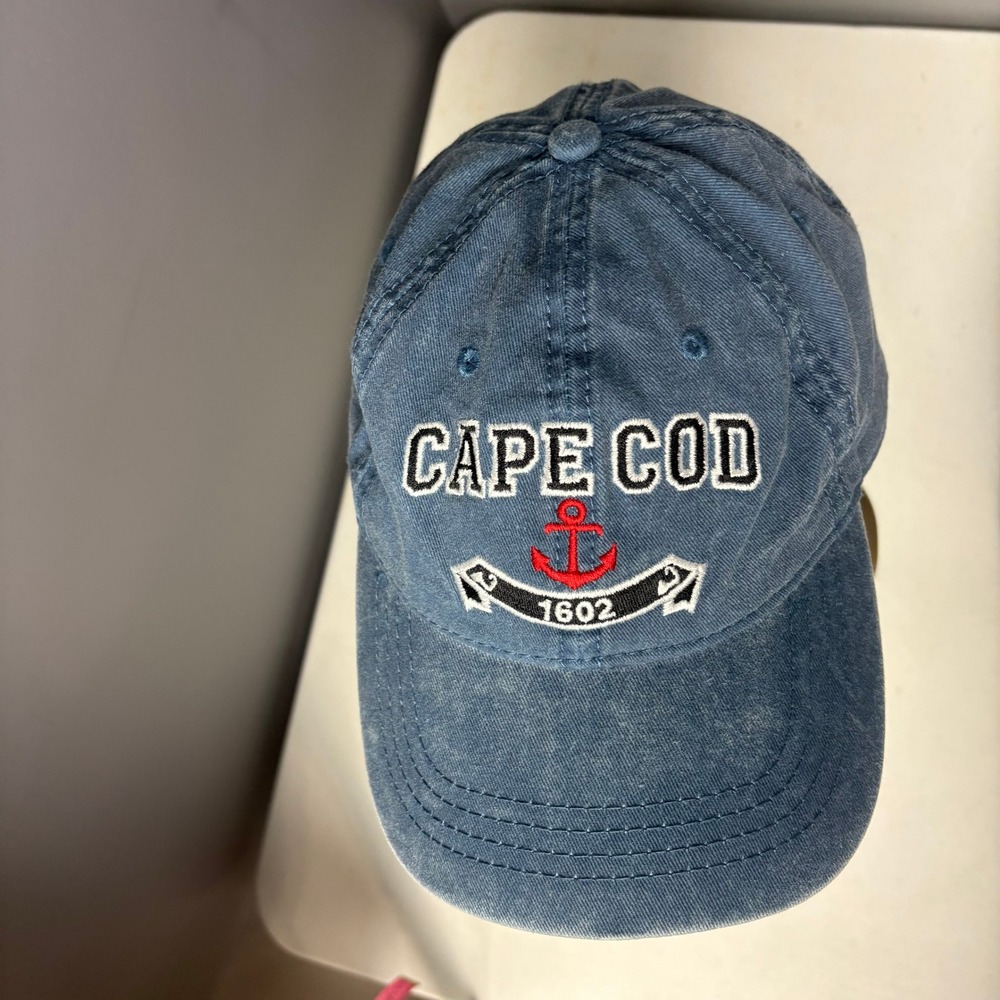 Cape Cod Anchor 1602 Baseball Cap Blue Washed Denim Adj. Nautical Coastal Beach - Picture 8 of 9